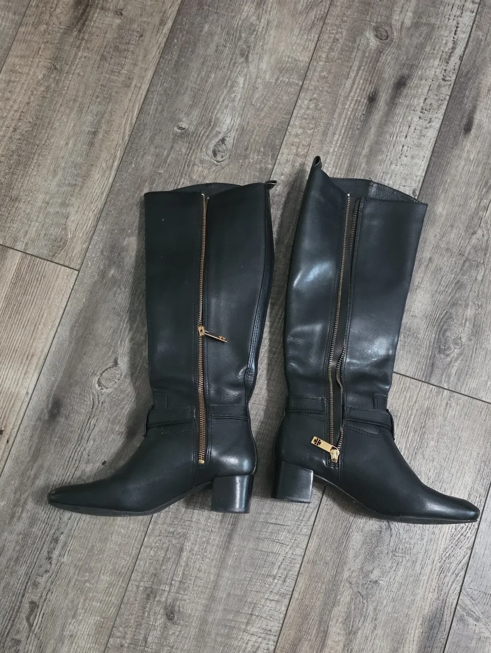 Tory Burch Black Leather Donovan Tall Equestrian Riding Boots